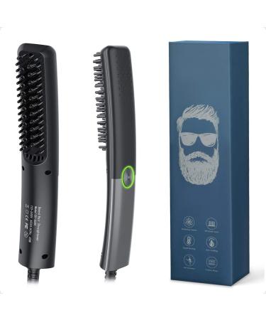 Lidasen Beard Straightener Combs for Men Multifunctional Ionic Hair Beard Straightener Brush Heated Beard Brush for Men Electric Hair Straightening Styler Tools for Home and Travel