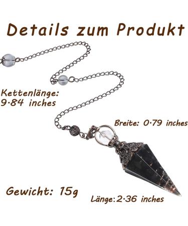 Natural Harz Obsidian Pendulum | Hexagonal Gemstone for Healing Witchcraft & Reiki | Crystal Ornaments & Esoteric Gifts - Buy Online on GoSupps.com