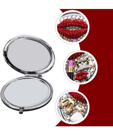 Beaupretty Round Compact Mirror with Rhinestone Red Lips and High Heels Design - Portable Mini Makeup Mirror for Women and Girls - Buy Online on GoSupps.com