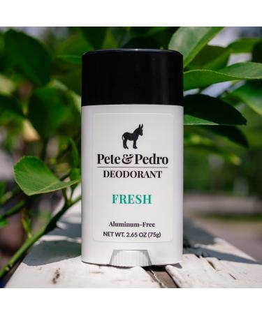 Pete & Pedro FRESH DEODORANT - Natural Aluminum-Free Eucalyptus & Spearmint Scent | Vegan Paraben-Free | Odor Control & Sweat Protection | As Seen On Shark Tank 2.65 oz - Buy Online on GoSupps.com