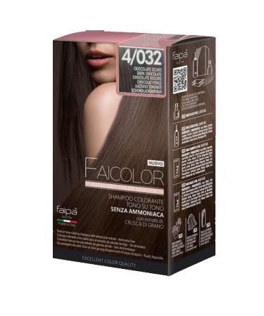 Faipa Faicolor shampoo colorant clay on tone without ammonia 4032 dark chocolate