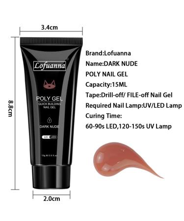 Lofuanna Poly Gel 15ml - Fast-Building Dark Nude Nail Extension Gel | Soak Off UV/LED | Acrylic Builder Gel for Perfect Nails - Buy Online on GoSupps.com