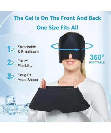 Ice Hat Gel Bilayer Headache Migraine Relief Cap - Cold Therapy for Tension, Sinus & Stress - Black - Buy Online on GoSupps.com