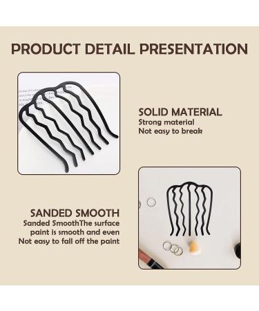 6 Pcs Vintage U Shape Hair Combs - Black | Hair Side Combs for French Twist - Hair Styling Tool for Women and Girls - Buy Online on GoSupps.com