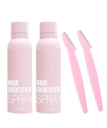 Hair Identifier Spray for Face Shaving Hair Identifier Spray for Face Dermaplaning White Shaving Spray with Shaver Moisturizing And Skin Care Dermaplaner Set for All Skin Types (2pcs)