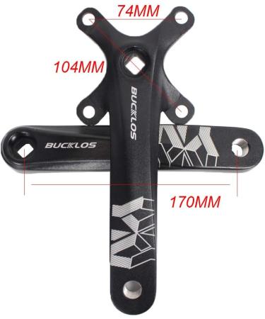 BUCKLOS US Stock 104 BCD Mountain Bike Single Speed Crankset 170mm Square Taper with Plating Chainring (30/32/34/36/38T) | Replacement Bicycle Crank Arm Set - Buy Online on GoSupps.com