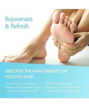 M3 Naturals Tea Tree Oil Epsom Salt Foot Soak with Coconut Oil - Foot Care Treatment for Athletes Foot, Toenail Fungus & Odor - Stem Cell Infused Pedicure Soak - Buy Online on GoSupps.com