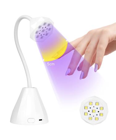 SAVILAND Rechargeable U V Lamp for Gel Nails: 27W Smart Sensor U V Nail Lamp Portable 10s Flash Cure Nail Lamp for Gel Nails Mini Fast Dry LED Nail Lamp Nail Dryer Nail Artist Travel Home Use A Lotus White