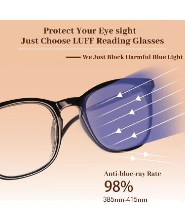 Luff Reading Glasses for Men & Women - Blue Light Blocking Computer Glasses Round Oversized with Spring Hinges - 4 Pack Mix Colors 2.0x 33 Dioptria - Glare Protection for Gaming & Visual Comfort - Buy Online on GoSupps.com