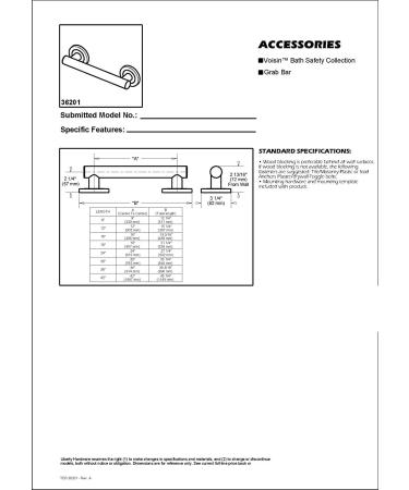 Franklin Brass VOI5924-BS Voisin Decorative ADA Bathroom Shower Safety Grip/Grab Bar  24" x 1-1/4 in  Silver 24" x 1-1/4 in Silver - Buy Online on GoSupps.com