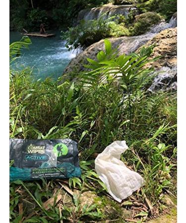 Combat Wipes ACTIVE Outdoor Wet Wipes | Biodegradable Body & Hand Cleansing Cloths | Camping, Gym, Backpacking | Natural Aloe & Vitamin E | 25 Pack (1 Count) - Buy Online on GoSupps.com