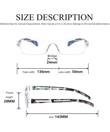 Hubeye 2 Pack Frameworkless Anti-Blue Light Reading Glasses - Lightweight +2.50 Diopters for Men & Women - Mixed Colors with Holster - Buy Online on GoSupps.com
