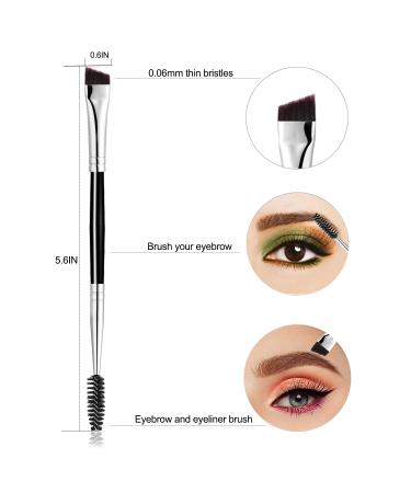 ELESDA 3PCS Angled Eyeliner & Eyebrow Brush Set | Slanted Flat Thin Brushes for Precise Eye Makeup Application - Buy Online on GoSupps.com