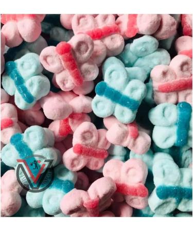 VIMIX Marshmallow Butterflies 1kg | Pink & blue coloured marshmallow butterflies - Buy Online on GoSupps.com