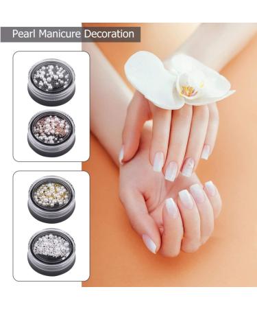 LALAFINA 4 Pearl Studs for Nails Manicure Pearls Circle Beads White Stickers Diy Pearl Beads Nail Art Charms Craft Pearl Ballet Shoes Diy Manicure Accessories Three-dimensional - Buy Online on GoSupps.com