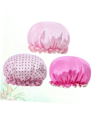FOMIYES 3pcs Double Layer Bath Visor Hair Bonnets Set - Shower Cap, Night Sleep Cap, Elastic Bathing Cape - Buy Online on GoSupps.com