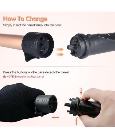 GINTOGE 5 in 1 Hair Curler with Ceramic Barrels and Adjustable Temperature - Heat Resistant Curling Wand for Professional Hair Styling - Buy Online on GoSupps.com