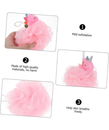Hemoton 2pcs Unicorn Bath Ball Sponges - Exfoliating Spa Loofah for Kids & Adults - Pink Body Puff Shower Pouf for Dead Skin Cleansing - Buy Online on GoSupps.com