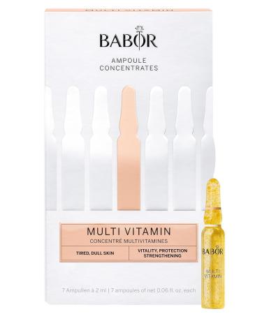 BABOR Multi Vitamin Ampoule Concentrate Revitalize Dull Tired Skin Vitamin A Increases Radiance Vitamin C Evens Tone Niacinamide Supports Skin Barrier Vitamin Skincare Capsules 7 Treatments