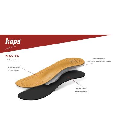 Kaps Master Orthotic Leather Insoles - Full Length Shoe Inserts for Metatarsalgia Pain Relief | Men 9 UK / 43 EUR - Buy Online on GoSupps.com
