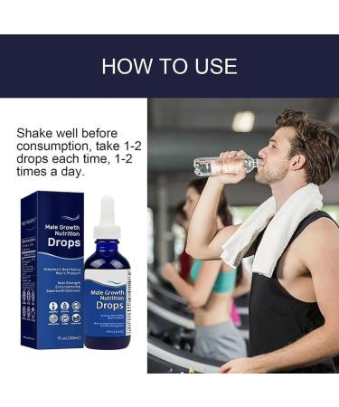 HONGBE Male Growth Nutrition Drops Men's Drops Mens Drops Blue Direction Drops Blue Direction Benefit Drops for Men (3pcs) - Buy Online on GoSupps.com