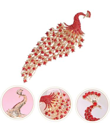 DOITOOL Peacock Crown Hair Comb Pearl Hair Clip Bridal Hair Combs Hair Teasing Comb Prom Headpiece Hair Side Combs Womens Hair Clips Rhinestone Red Wedding Accessories Bride - Buy Online on GoSupps.com