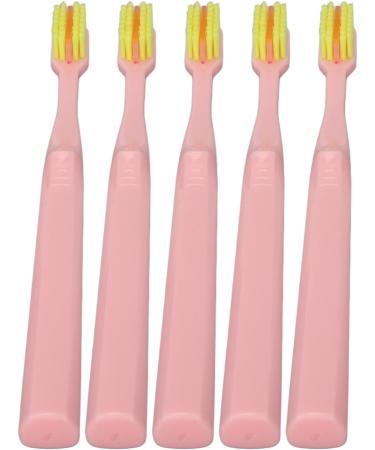 Verdant Touch Soft Toothbrush 5 Pack - Practical Interdental & Comfortable Pink Bathroom Brush for Optimal Oral Care - Buy Online on GoSupps.com
