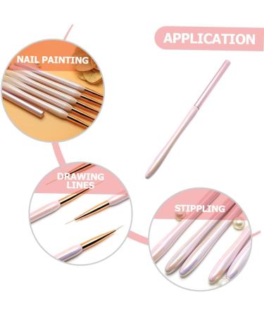 minkissy DIY nail painting pens drawing Pearl nail art zinc alloy nail liner nail brush Manicure tools very fine fine brush Pull pen painting pen 18.7X0.7X0.7CM Pink 1 - Buy Online on GoSupps.com