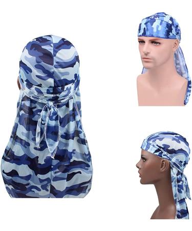 Premium Military Camouflage Silky Durags (3-Pack) - Long Tail Doo Rag for 360 Waves Men - Buy Online on GoSupps.com