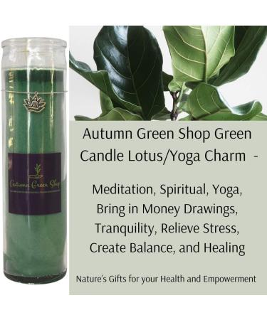 Green Candle for Meditation & Spiritual Healing | Lotus/Charm - Stress Relief & Balance Enhancer - International Shipping - Buy Online on GoSupps.com