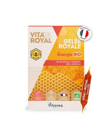 Vitavea - Vita'Royal BIO Energy - Fatigue reduction Natural defenses Natural Benefits of the Hive - Royal Jelly Ginseng Honey Acerola - 10 ampoules - Made in France