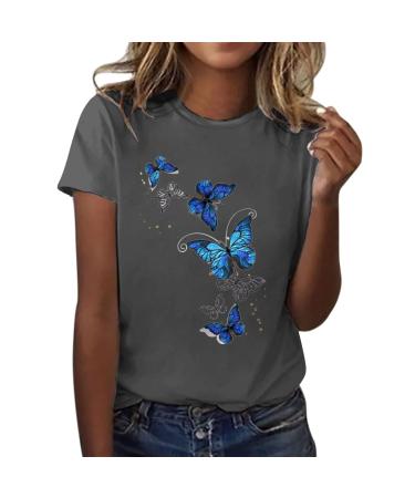 Genetic women T-shirt monochrome round short summer shirt loose tops basic tops t shirt women 3/4 arm sport shirts women oversize shirt women orange dark gray l