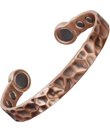 XL Mens Pure Copper Magnetic Bracelet Copper Bangle Holistic Magnetic Band with 6 Powerful Neodymium Magnets Unisex Adjustable Hammered Cuff-HM (XL: Wrist 22 24cm/8.6 9.5 ) - Buy Online on GoSupps.com