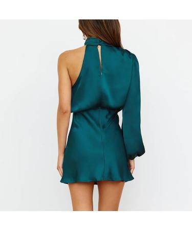 Women's Evening Gift Dress Foreign Trade High Grade Satin Long Sleeve Plus Size Petite Womens Plus Size Dirndl Sky Blue X-Large - Buy Online on GoSupps.com