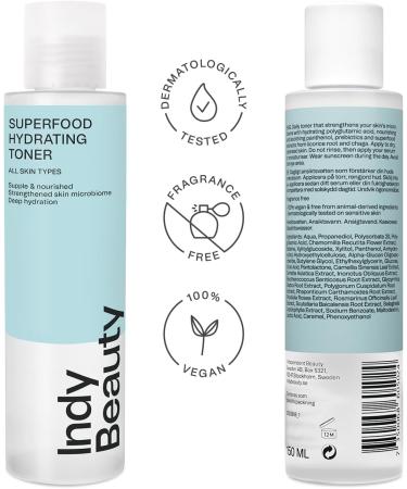 Hydrating Face Toner with Superfoods - Vegan & Fragrance Free - 150ml - Buy Online on GoSupps.com