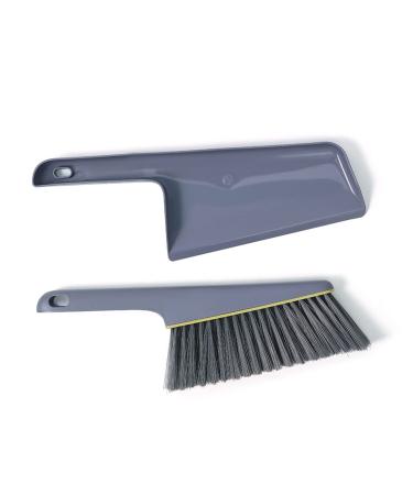 NEDLON Mini Dustpan and Brush Set Portable Cleaning Dust Hand Broom Bench Bricklayers Brushes for Clean Bed Sofa Desktop Drafting(Color:Gray) Grey