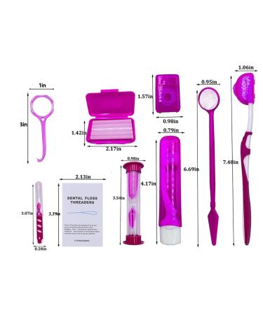 Portable Orthodontic Toothbrush Kit for Braces - Interdental Brush, Dental Wax, Floss, Aligner Removal Tool - Purple - Buy Online on GoSupps.com