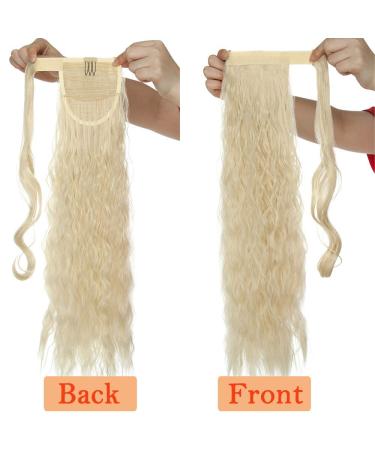 Buy Ponytail Clip in Braid Extension - 50 cm Wavy Bleached Blonde Hairpiece | International Shipping - Buy Online on GoSupps.com