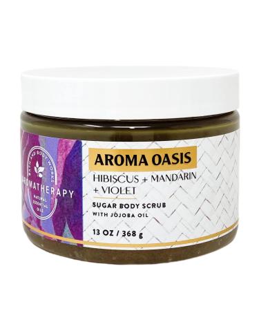Aromatherapy Aroma Oasis Hibiscus + Mandarin + Violet Sugar Body Scrub - 13 oz / 368 g
