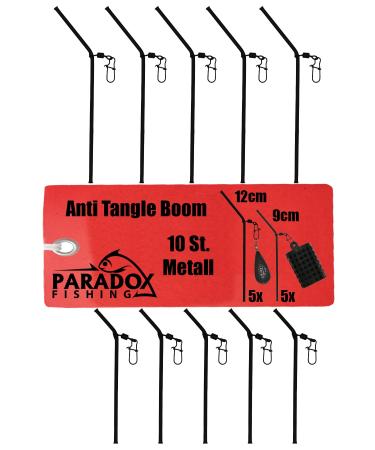 Paradox fishing anti -tangle boom 10 pieces 9cm/12cm i for basic leaders feeder accessories Feeder Fishing Basic fishing basket fishing 10x metal