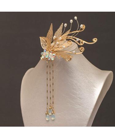 Frcolor Chinese Traditional Leaves Hairpin | Handmade Hemp Hair Clip for Women & Girls - Perfect Gift - Buy Online on GoSupps.com