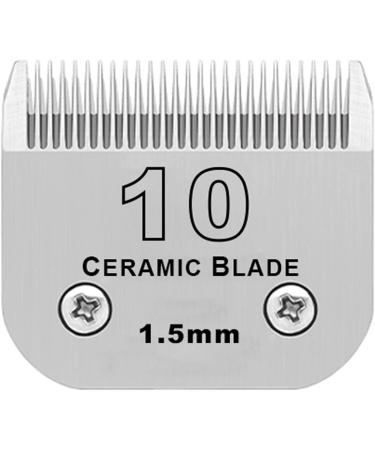 Detachable Pet Dog Grooming Ceramic Blades Compatible with Andis Size-10 Cut Length 1/16"(1.5mm) Compatible with Oster A5 Wahl KM Series Clippers