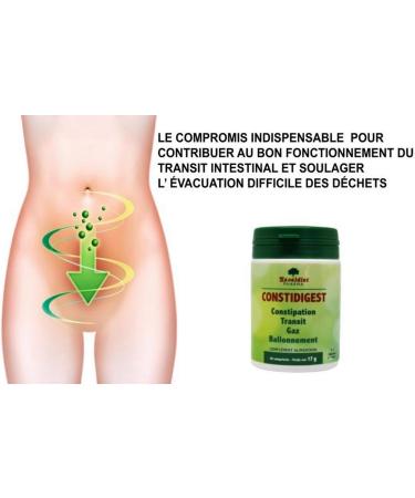 Constidigest - Gentle Laxative for Constipation - 30 Natural Tablets - Regulates Intestinal Transit - Cleans Detox - Colon Clean - Bloating and Gas - Buy Online on GoSupps.com