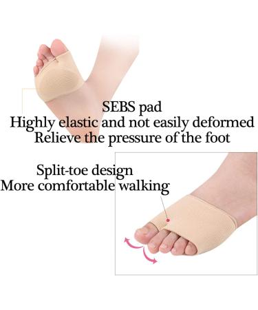 Fabric Metatarsal Pads + Gel Cushions for Pain Relief - 3 Pairs (L: 1 Black, 2 Beige) - Buy Online on GoSupps.com