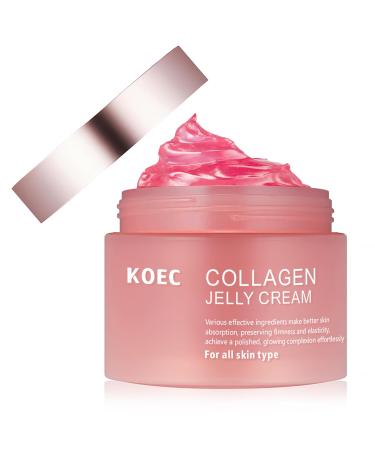 Collagen Cream Collagen Jelly Face Serum Collagen Night Cream For Women Anti Aging Anti-Wrinkle Daily Face Moisturising Moisturiser Leaves Skin Smooth Suitable For All Skin Types 100g