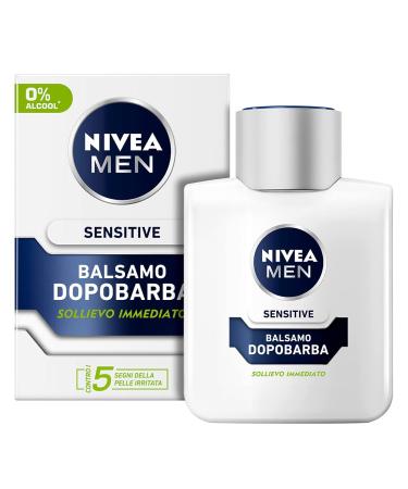 Nivea Men Sensitive After-Shave Balm & Beard Balm - Chamomile & Vitamin Extract - 3x100ml - Gentle Care for Sensitive Skin - Buy Online on GoSupps.com