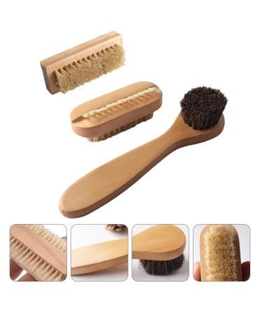 Lurrose Nail Cleaner Set - 3 Natural Bristle Brushes with Wooden Handles for Fingernail & Toenail Cleaning - Eco-Friendly Boot Brushes - Buy Online on GoSupps.com