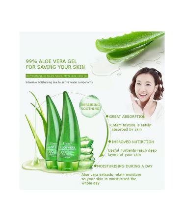 Aloe Vera 99% Essence Gel Cream Soothing Moisturizer for Acne & After-Sun Repair 260ml - Buy Online on GoSupps.com