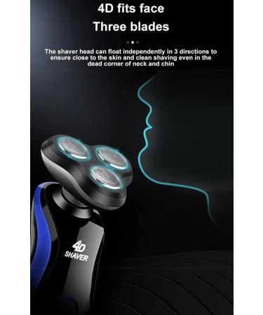 Electric Shaver for Men Rechargeable Wet/Dry Waterproof Cordless Portable Ideal Gift Beard Shaver Head shaver 4D Rotary 4-in-1 Face Nose Hair Trimmer - Buy Online on GoSupps.com