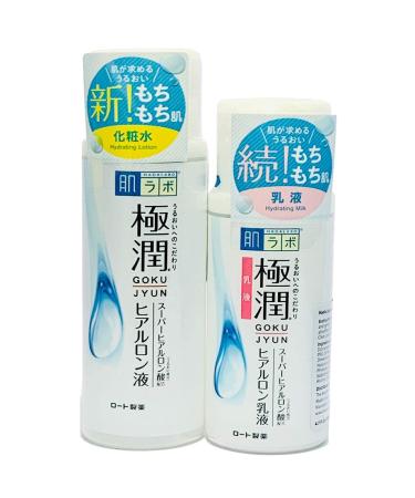 Hada Labo Gokujyun Super Hyaluronic Acid Hydrating Lotion (5.7fl/170ml) & Milk (4.7fl/140ml) Set